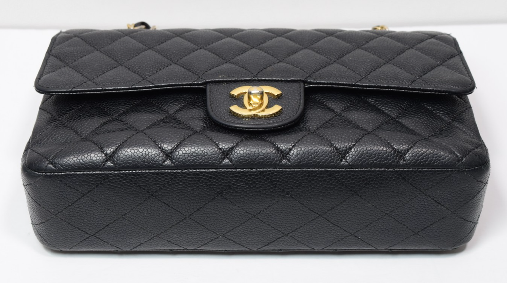 Chanel Classic Double Flap Bag Quilted Caviar Medium - Black - *Shows Wear* #4