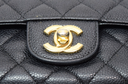 Chanel Classic Double Flap Bag Quilted Caviar Medium - Black - *Shows Wear* – photo-4