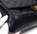 Chanel Classic Double Flap Bag Quilted Caviar Medium - Black - *Shows Wear* in Boston