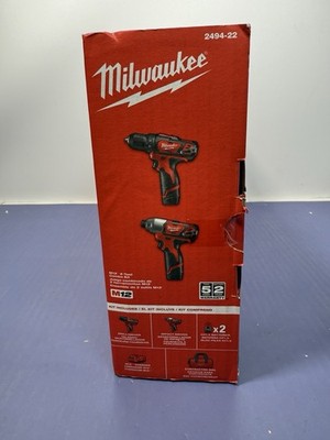 Cordless Drill Impact Driver Combo Kit with 2 Batteries Charger 12V 2494-20 #1