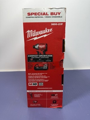 Milwaukee 3650-21P 18V M18 1/4in Brushless Impact Driver Set (Battery & Charger) #2