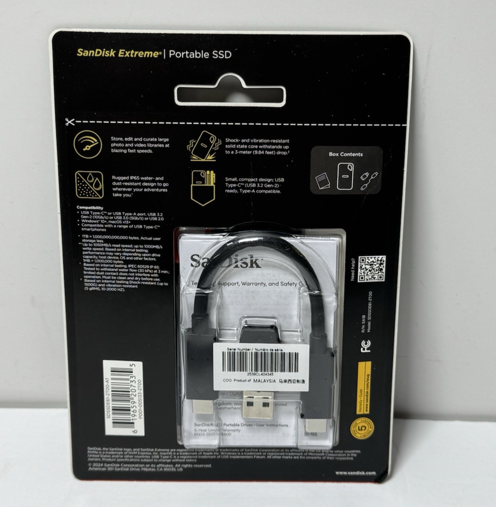 SanDisk Extreme 2TB Portable External SSD-Brand New Sealed #1