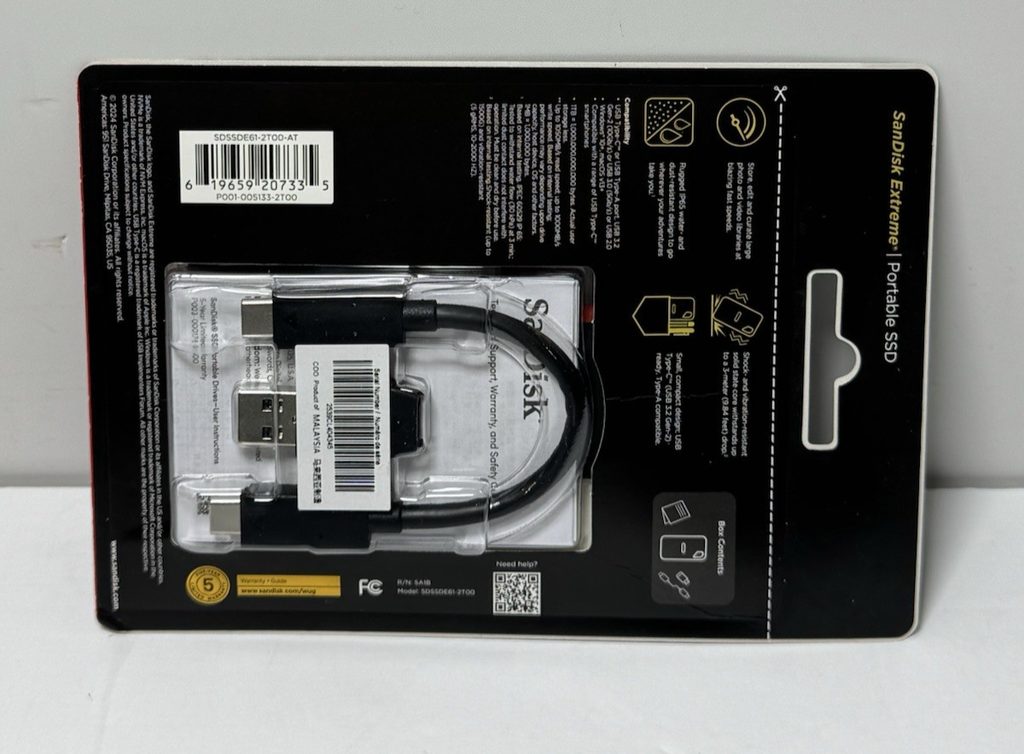 SanDisk Extreme 2TB Portable External SSD-Brand New Sealed #2