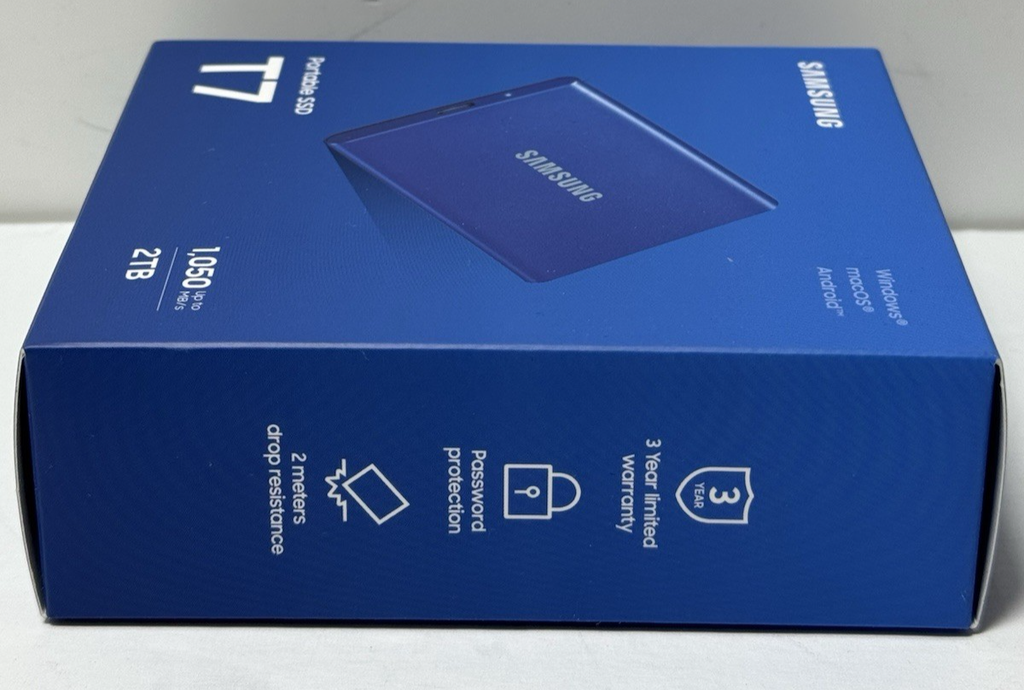 Samsung T7 2TB Portable External SSD - Blue (MU-PC2T0H/AM)-New Sealed #3