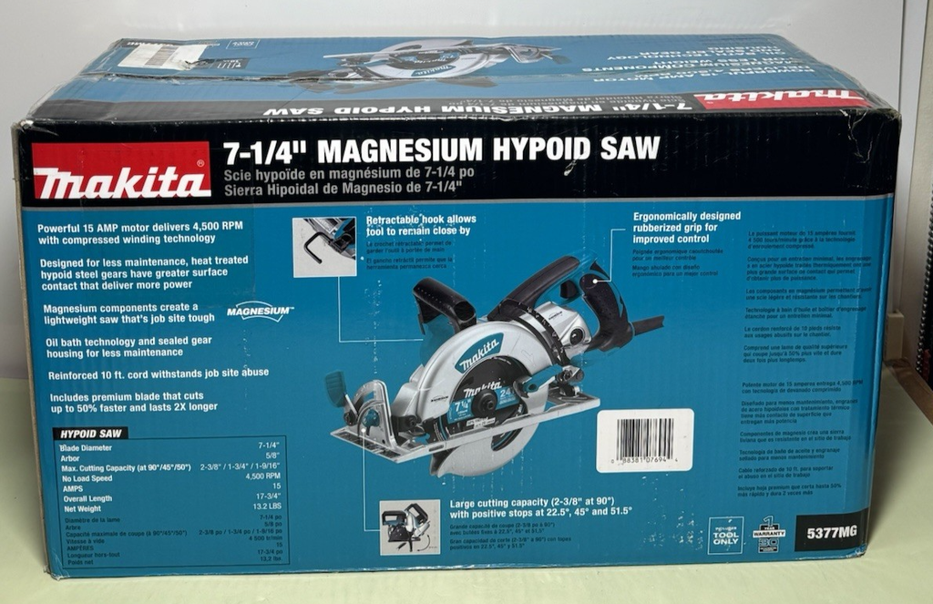 Makita 5377MG 7-1/4 In. Corded Magnesium Hypoid Saw - New Sealed #2