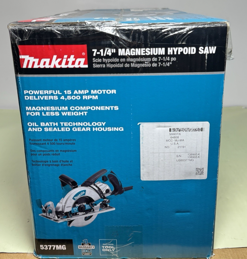 Makita 5377MG 7-1/4 In. Corded Magnesium Hypoid Saw - New Sealed #3