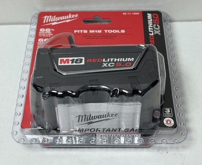 Milwaukee 48-11-1850 M18 XC 5.0 AH 18 Volt Capacity Battery -New Sealed #3