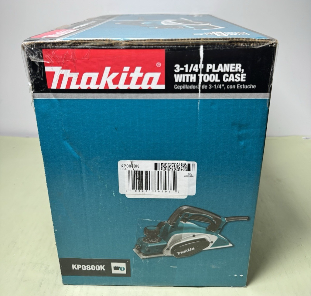 Makita Planer Corded Handheld 3-1/4-in 6.5 Amp 17,000 MODEL KP0800K -New Sealed #3