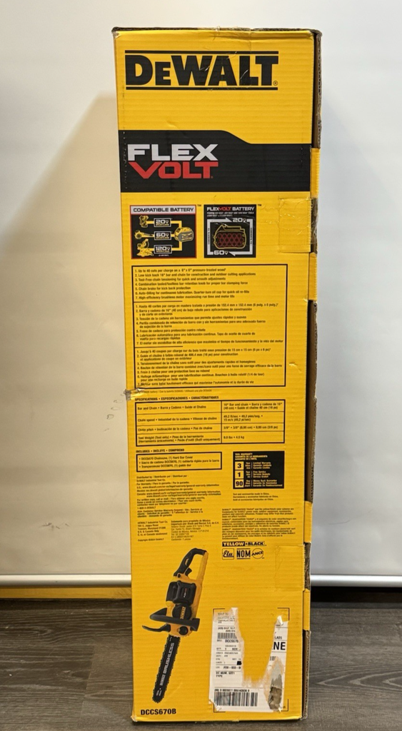 DEWALT DCCS670B 60V MAX Brushless 16 in. Chainsaw (Tool Only) New #1