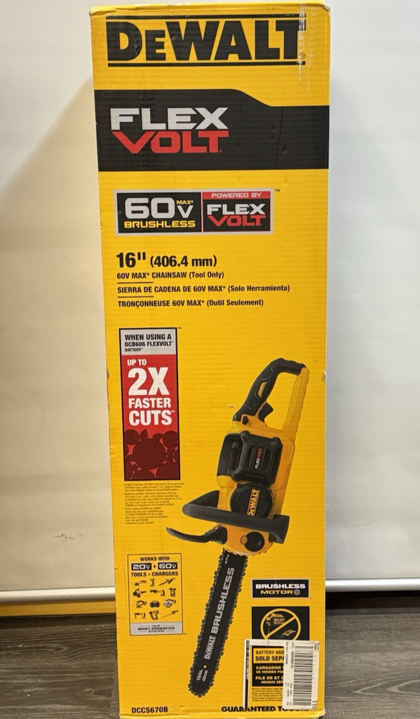 DEWALT DCCS670B 60V MAX Brushless 16 in. Chainsaw (Tool Only) New #3