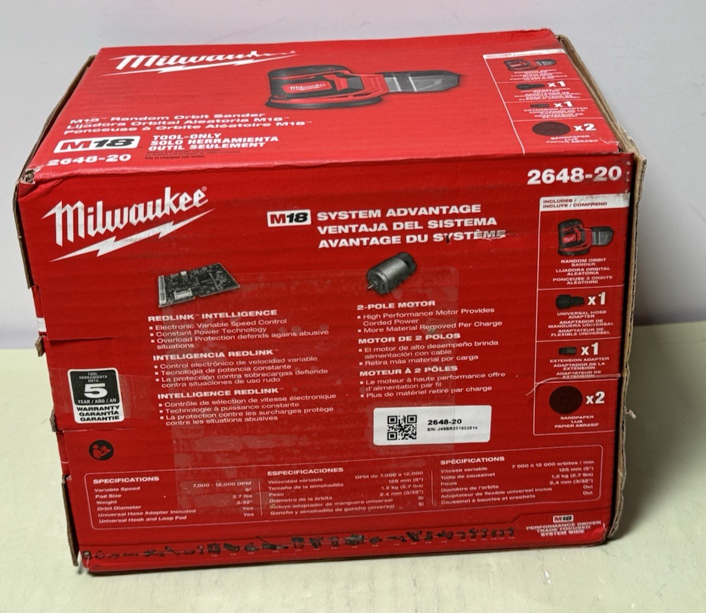 Milwaukee 2648-20 M18 Random Orbit Sander -New Sealed #3