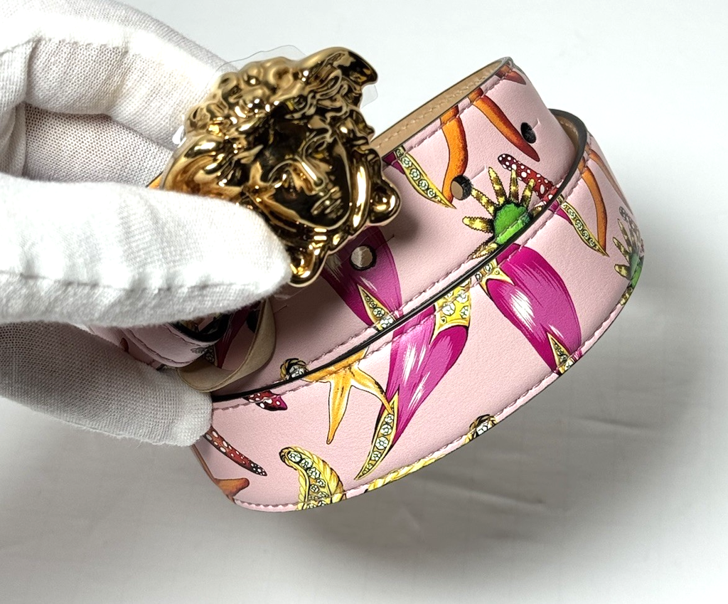 Versace Medusa Pink Belt 70/28 Tresor De La Mer DCDD442.D2VST w/box #4