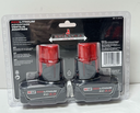 Milwaukee M12 48-11-2412 12 Volt 3.0 AH XC Red Lithium Batteries 2 Pack-New used