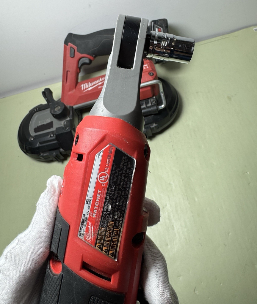 Milwaukee M12 FUEL Combo 2529-20 Band Saw 3453-20 Impact 2567-20 Ratchet w/batt #5