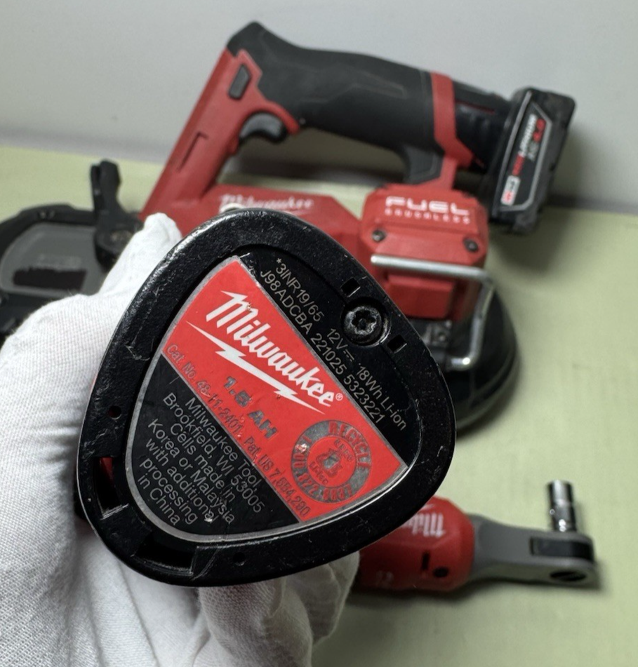 Milwaukee M12 FUEL Combo 2529-20 Band Saw 3453-20 Impact 2567-20 Ratchet w/batt #6