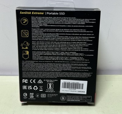 SanDisk Extreme Portable 1TB USB-C to USB-A SSD SDSSDE61-1T00-G25-New Sealed #1