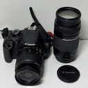 Canon EOS Rebel T5 DSLR Camera with 18-55mm, 75-300mm lens, batt-charger used
