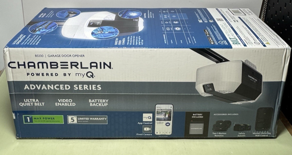 Chamberlain 1 HP Smart Belt Drive Garage Door Opener with Battery Backup -B5330 #1
