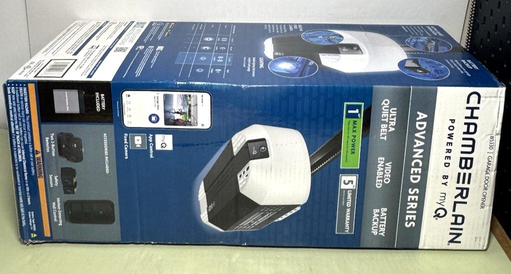 Chamberlain 1 HP Smart Belt Drive Garage Door Opener with Battery Backup -B5330 #3