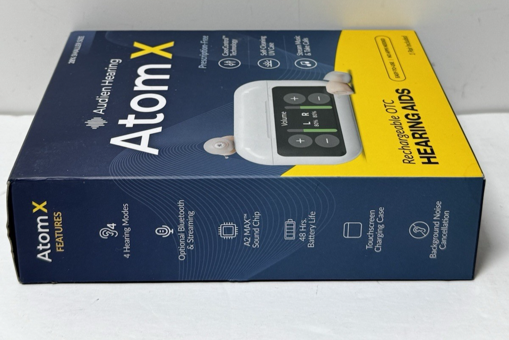 Audien Hearing  ATOM X -Rechargeable OTC Hearing Aids-New Sealed #2