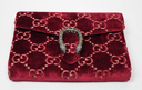 Gucci Dionysus Velvet GG Monogram Chain Wallet Red at best price