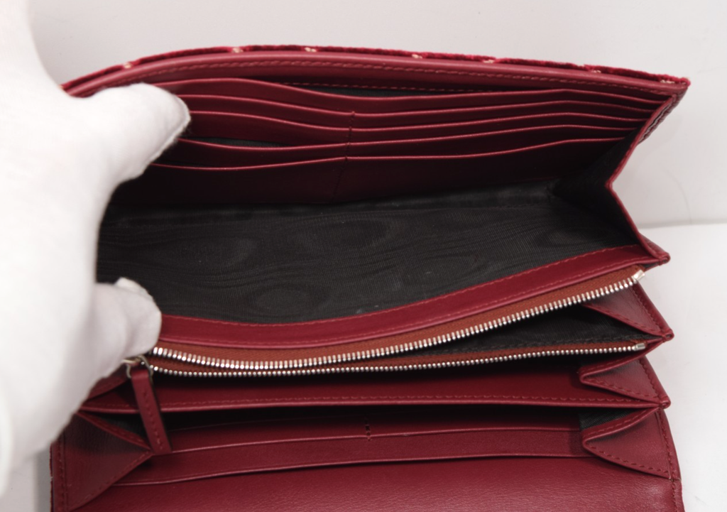 Gucci Dionysus Velvet GG Monogram Chain Wallet Red #14