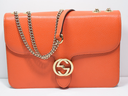 Gucci Leather Interlocking G Medium Shoulder Bag in the color Sun Orange used
