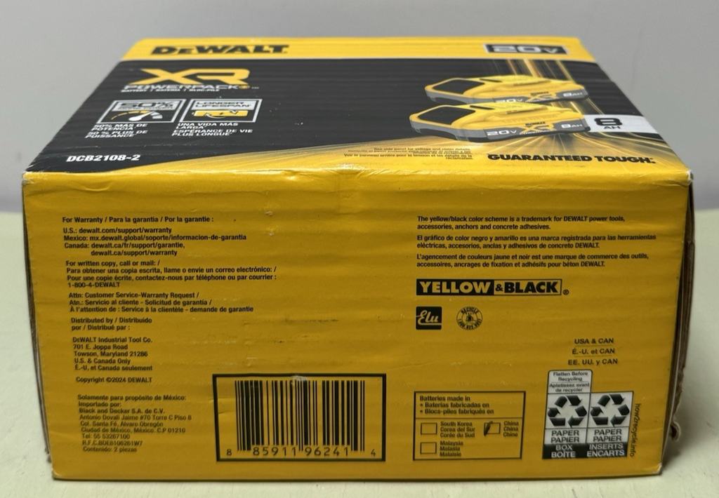 DeWALT DCB2108-2 20V MAX XR POWER-Pack Lithium-Ion 8.0Ah Battery (2-Pack) #3