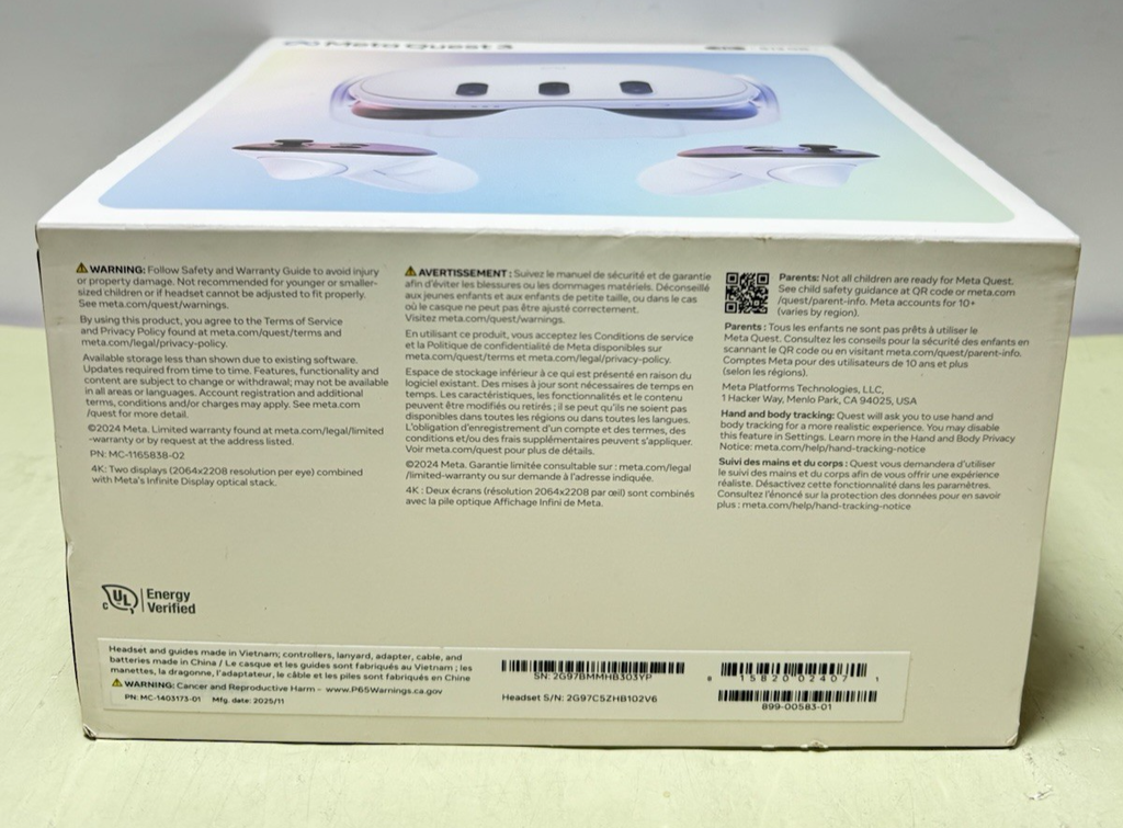 Meta Quest 3 512GB Mixed Reality VR Headset 4K 899-00583-01-New Sealed #4