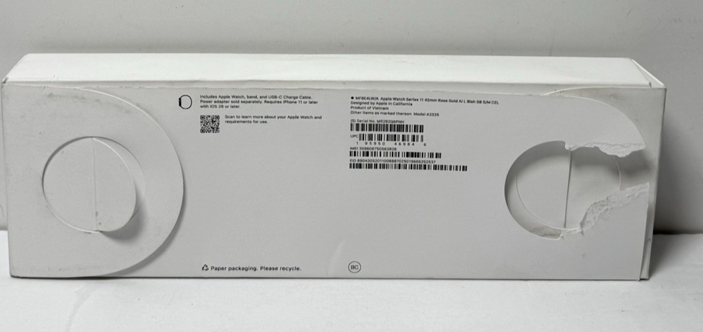 Apple Watch 11 42mm Cell+GPS Rose Gold Case w/Light Blush Band S/M -New #1