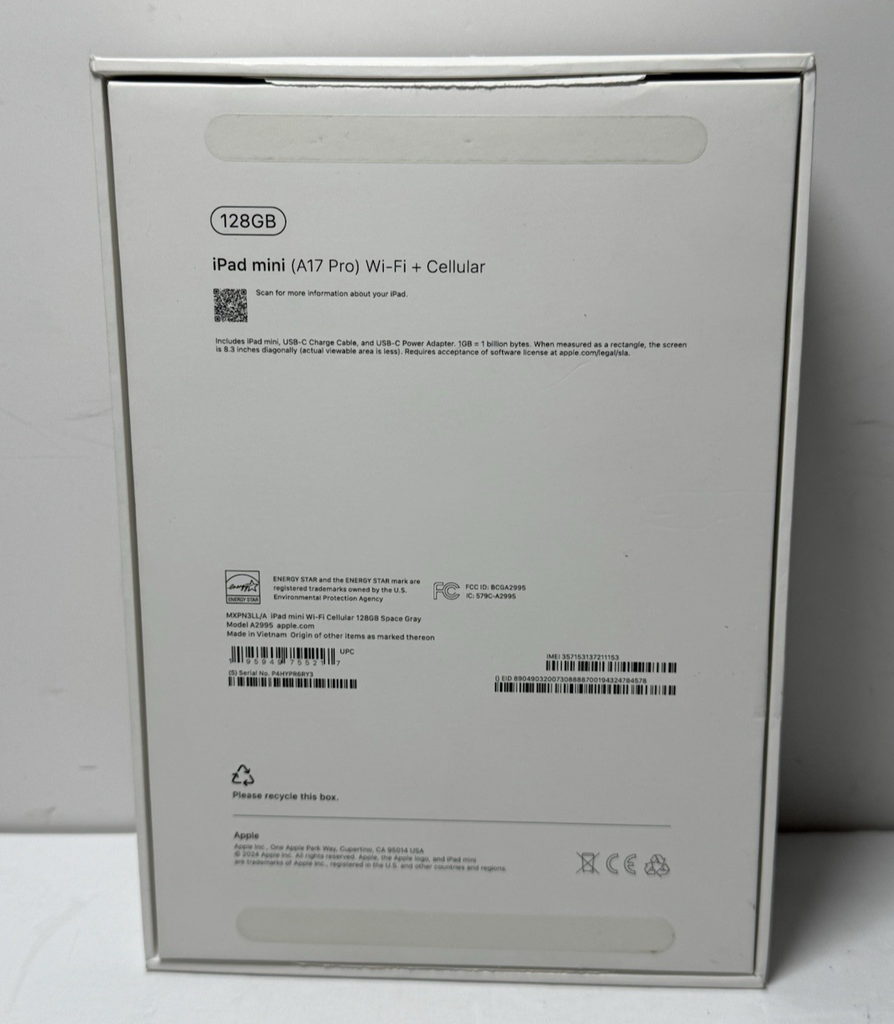 Apple iPad mini (A17 Pro) 128GB WiFi + Cellular Unlocked Space Gray #1