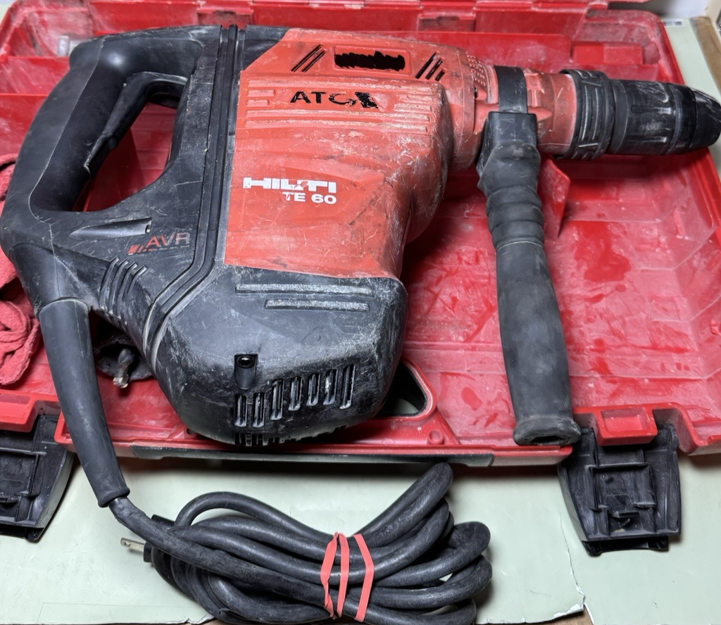 Hilti TE 60-ATC/AVR Rotary Hammer Drill Heavy Duty Tool W/ Case, Manual & Bits #3