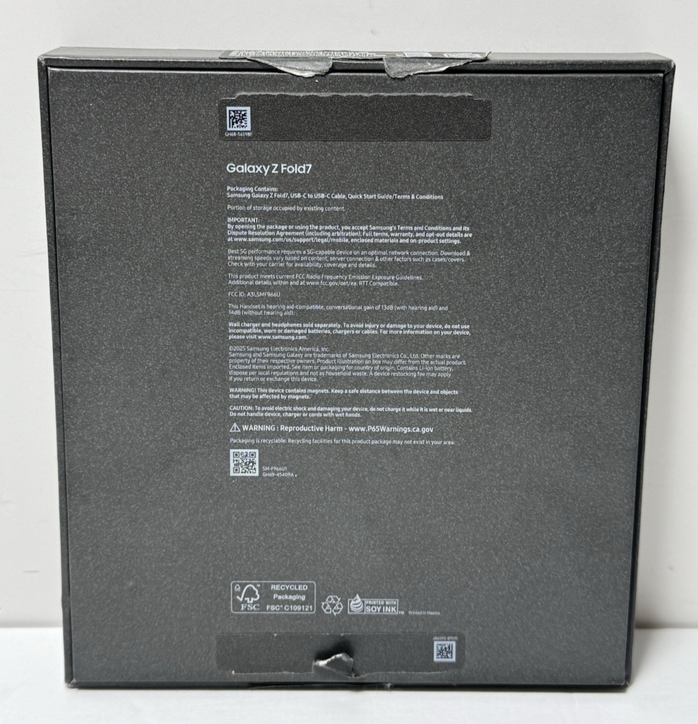 Samsung Galaxy Z Fold 7-512 GB  Jet Black-Unlocked-Open Box #1