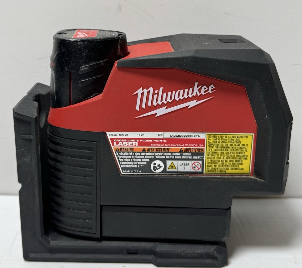 Milwaukee 3622-20 M12 Green Laser Cross Line & Plumb Points w/ 2.0 ah Battery #1