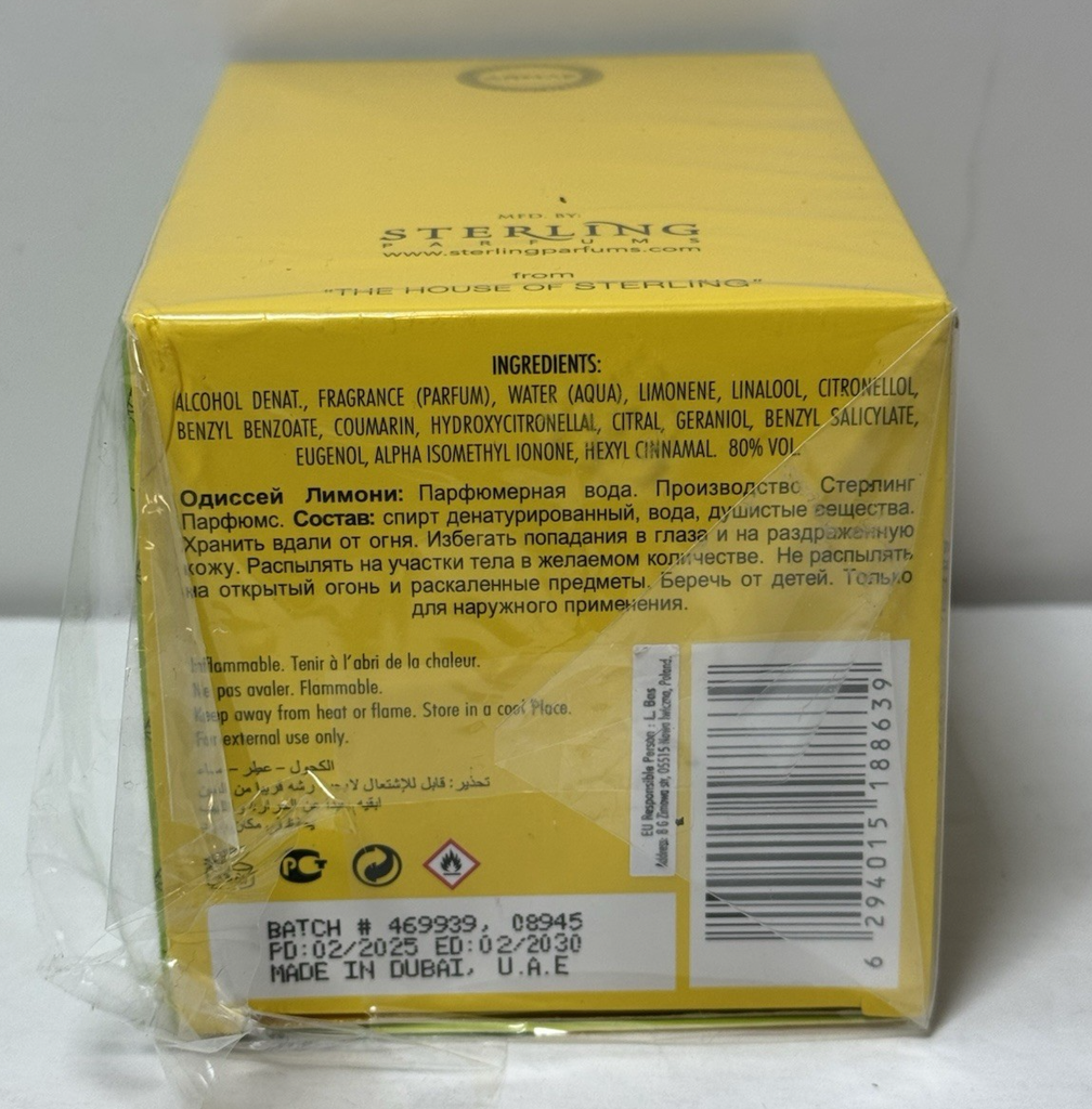 Armaf Odyssey Limoni Fresh Edition Eau de Parfum for Unisex 3.4 Oz-Brand New #3