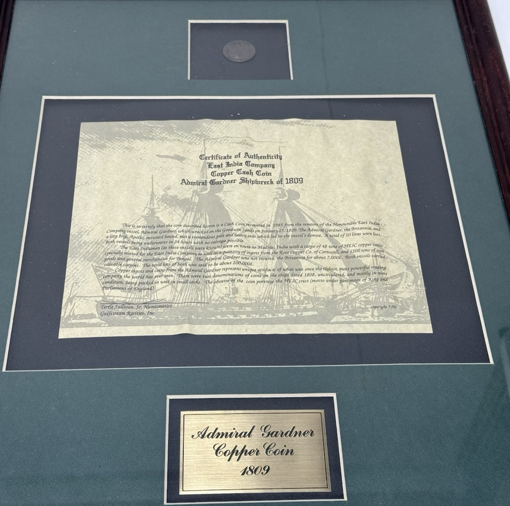 Admiral Gardner – East India Company Copper Cash Coin (1809 shipwreck) #2