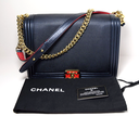 Chanel Boy Flap Bag Cube Embossed Lambskin Large - Blue buy