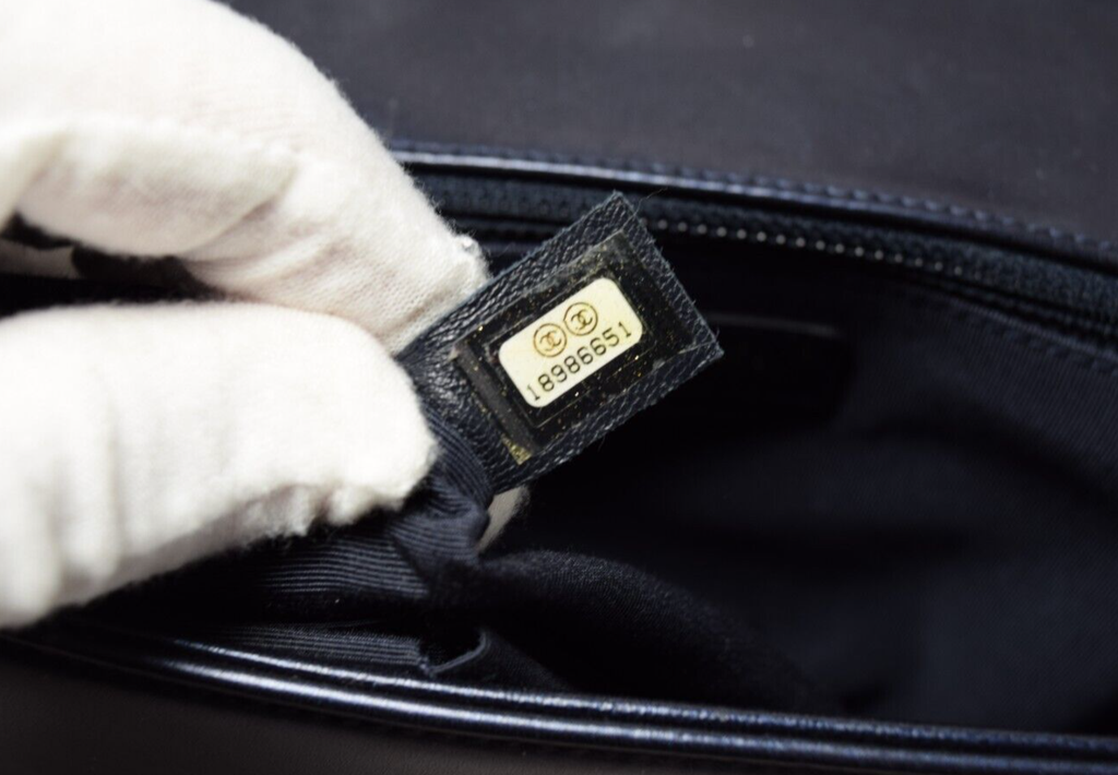 Chanel Boy Flap Bag Cube Embossed Lambskin Large - Blue #13