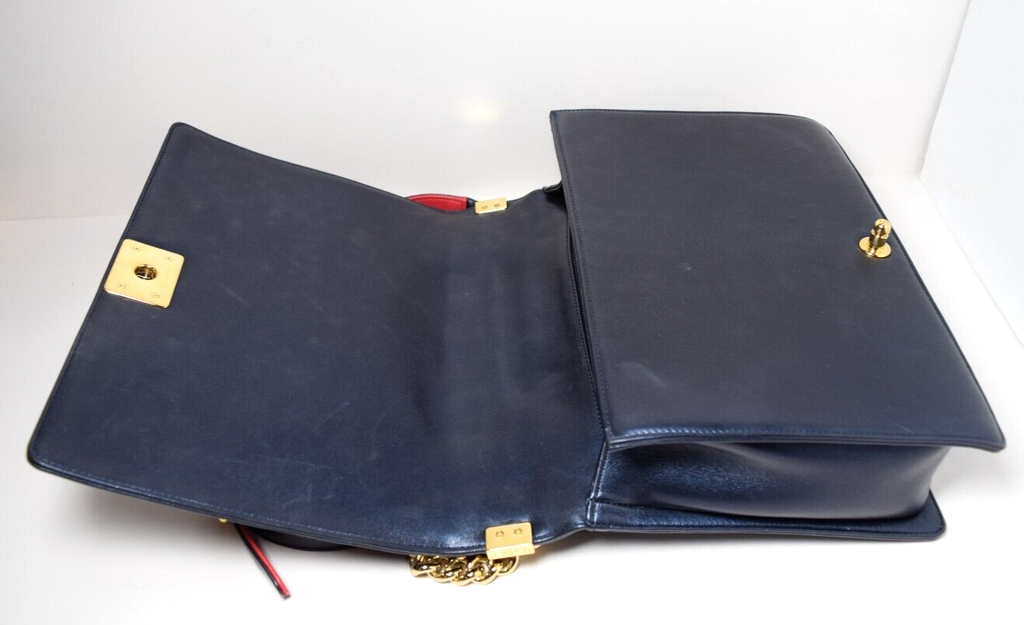 Chanel Boy Flap Bag Cube Embossed Lambskin Large - Blue #15