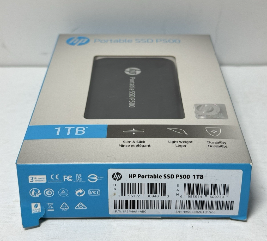 HP P500 1TB Black Portable External Solid State Hard Drive SSD - Brand New #3