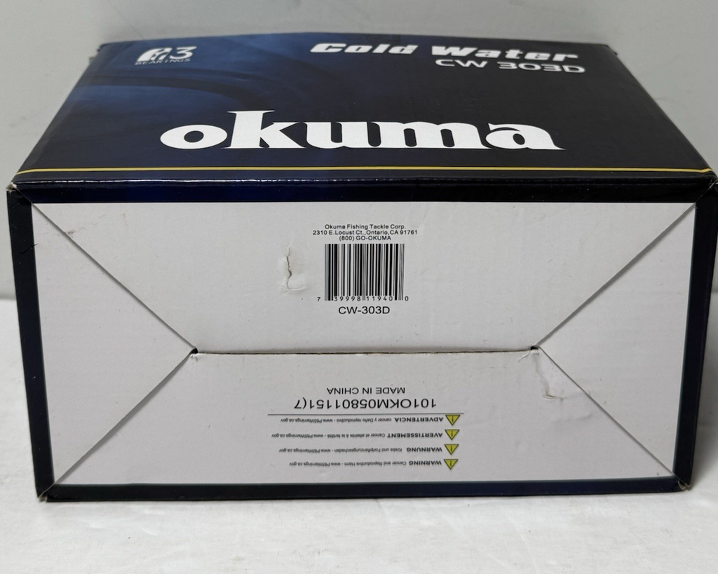 Okuma Cold Water CW-303D Linecounter Trolling Fishing Reel- Open Box #2