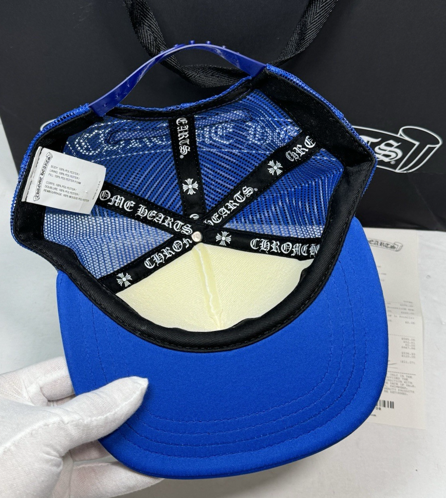 Chrome Hearts Eyechart Trucker Hat -Blue/White/Red-Brand New #2