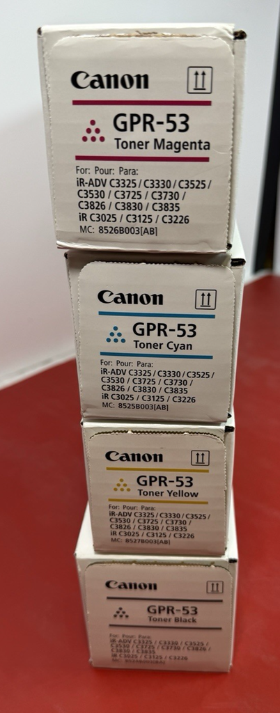 GPR-53 OEM CANON Toner Cartridge Full Set Black Cyan Magenta Yellow CYMK #2
