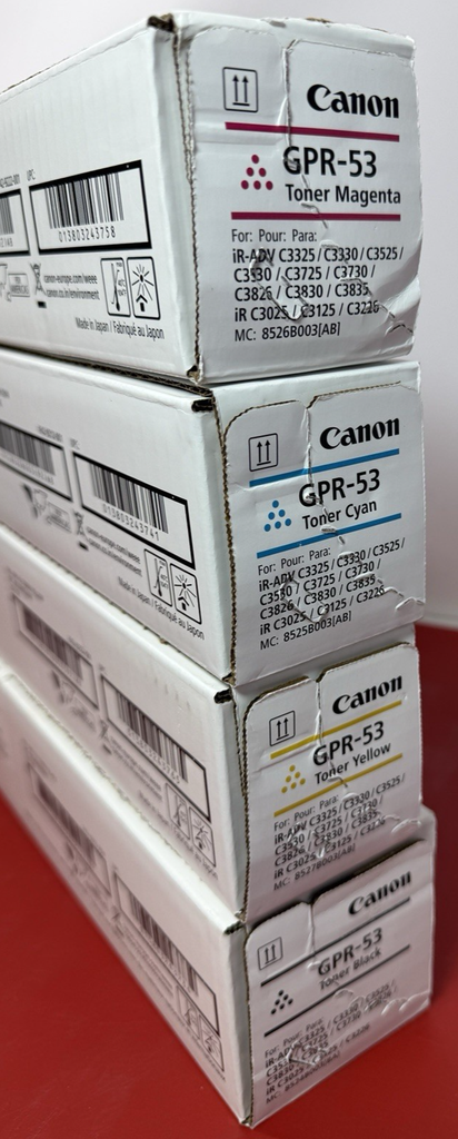 GPR-53 OEM CANON Toner Cartridge Full Set Black Cyan Magenta Yellow CYMK #3