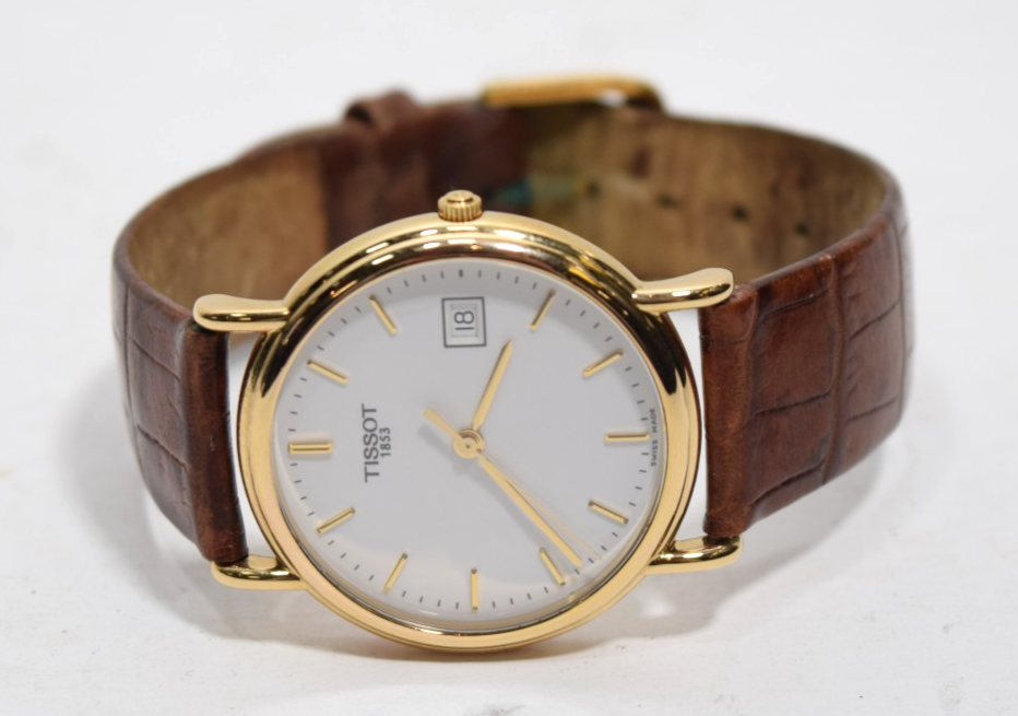 Tissot 1853 Solid 18K Gold (750) Swiss Quartz Date Dress Watch 33.75mm #4