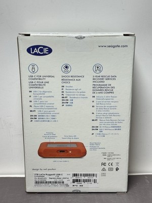 LaCie - Rugged 2TB External USB-C, USB 3.1 Gen 1 Portable Hard Drive - Orange... #1