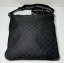 Gucci Unisex GG Guccissima Web Black Canvas Messenger Bag Crossbody purchase