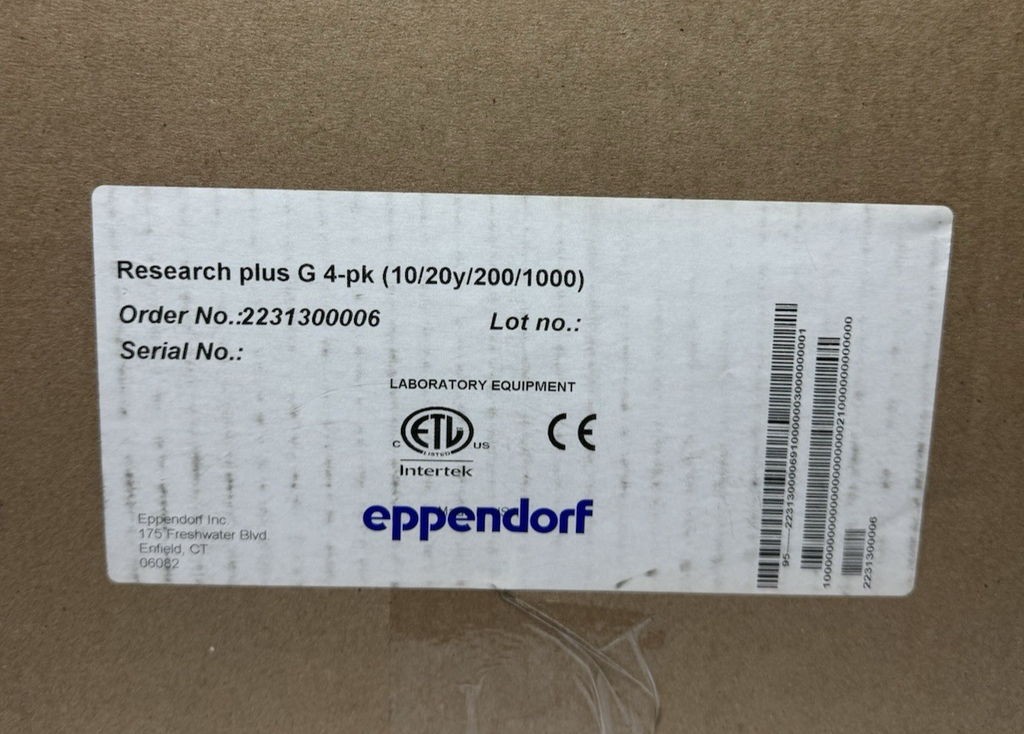Eppendorf Research Plus G 4-Pack 10/20/200/1000µL Pipettes 2231300006 - NEW #1
