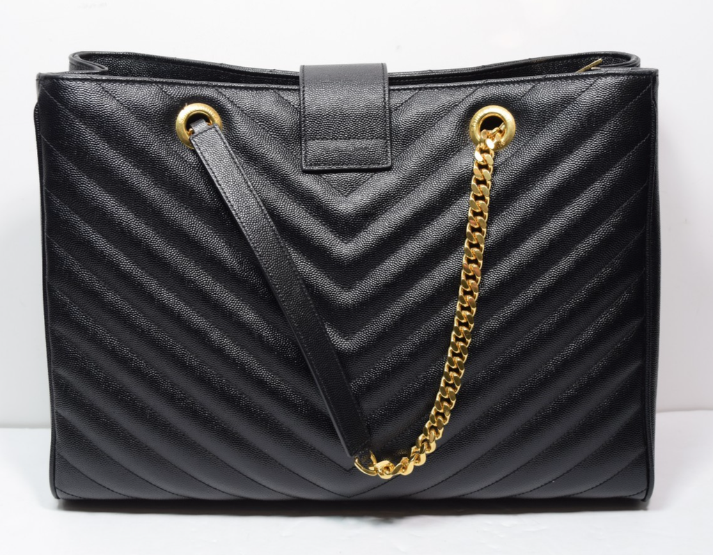 Saint Laurent Classic Monogram Shopper Matelassé Chevron Leather Large #1
