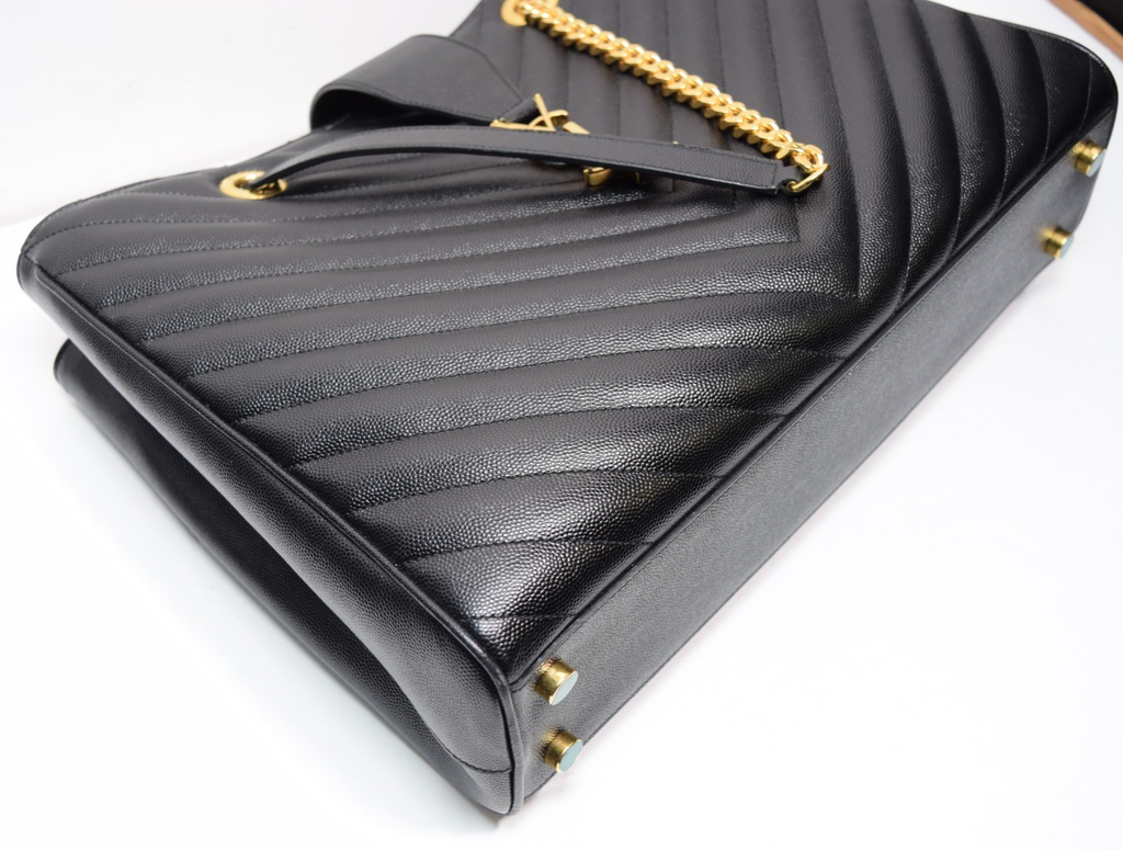 Saint Laurent Classic Monogram Shopper Matelassé Chevron Leather Large #7